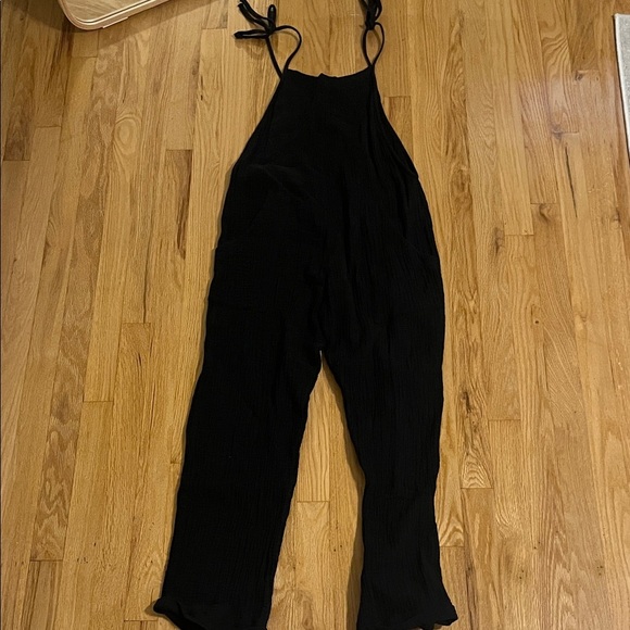 Stillwater Black Double Gauze Some Beachy Overalls Sz S - Picture 1 of 7